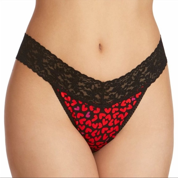 HANKY PANKY HEARTFELT THONG OS NWT BLACK RED PINK - Picture 1 of 8